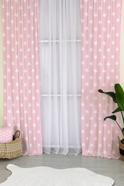 Lolla Pink Star Background Curtain 122