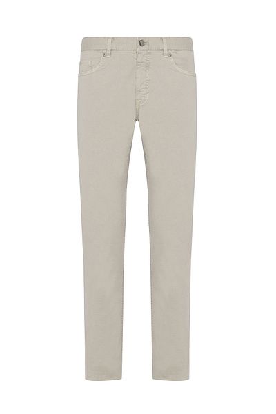 Hiltl Stone Color 5 Pocket Washed Slim Fit Cotton Trousers