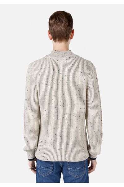 Colin's Regular Fit Turtle Neck Jacquard Men's Stone Sweater Cl 1064844