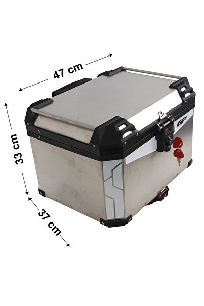 GP KOMPOZİT GP Kompozit Alüminyum Motosiklet Arka Çanta 57 lt Gri