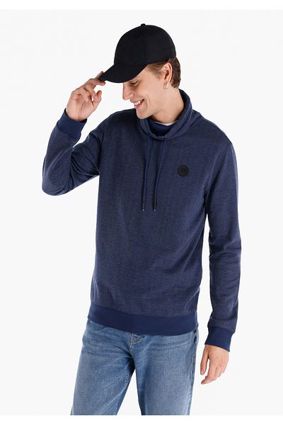 Colin's Tricou Regular Fit Turtle Neck Uni Bărbați Albastru cu mânecă lungă Cl 1064825