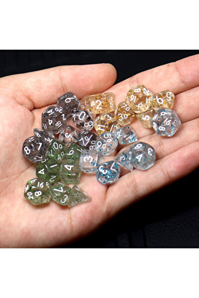 Choice مجموعة مكونة من 28 قطعة من 4 قطع صغيرة الحجم من النرد المطلي برقائق ذه...