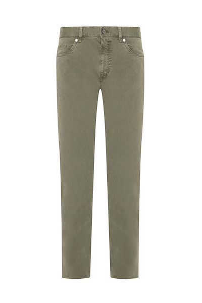 Hiltl Green 5 Pocket Wash Slim Fit Cotton Trousers
