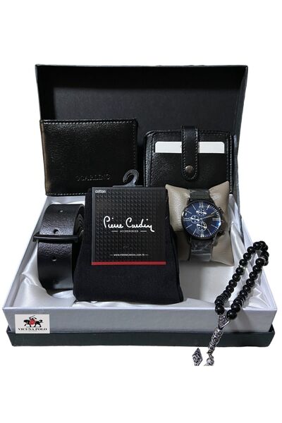 Pierre Cardin Damat Sandığı,Damat Bohça Tıraş Seti,Damat Bohçası için Kemer Cüzdan Saat Seti FULL PAKET