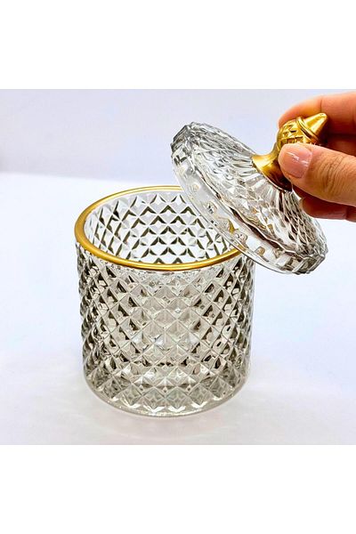 Tırtıl Home Züccaciye Glass Lid Sugar Bowl