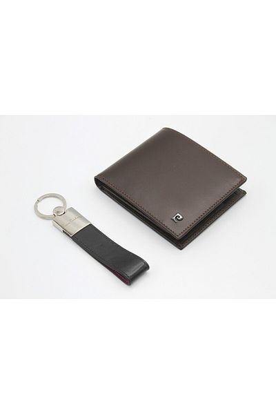 Pierre Cardin Men's Genuine Leather Wallet and Keychain Gift Pc2361