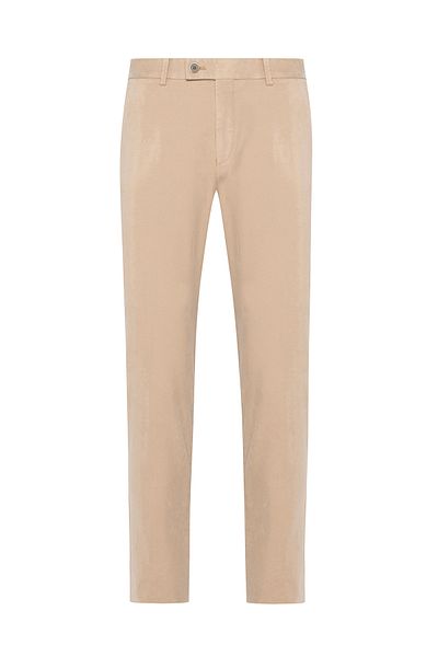 Hiltl Beige Comfort Stretch Waist Elastic Back Slim Fit Cotton Chino Pants