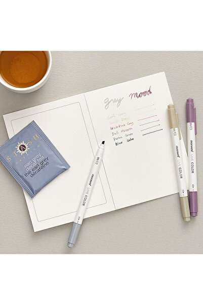 Monami Live Color Su Bazlı Çift Uçlu Fosforlu Kalem Seti Grey Mood 6 Renk