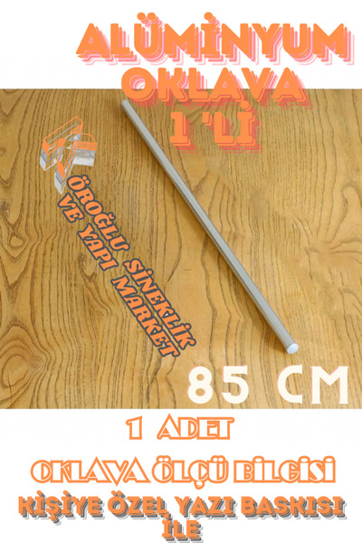 KÖROĞLU SİNEKLİK VE YAPI MARKET 1'li Masterchef Alüminyum Paslanmaz (85 CM) Metal Oklava Hamur Açma Aparatı Sofra Mutfak