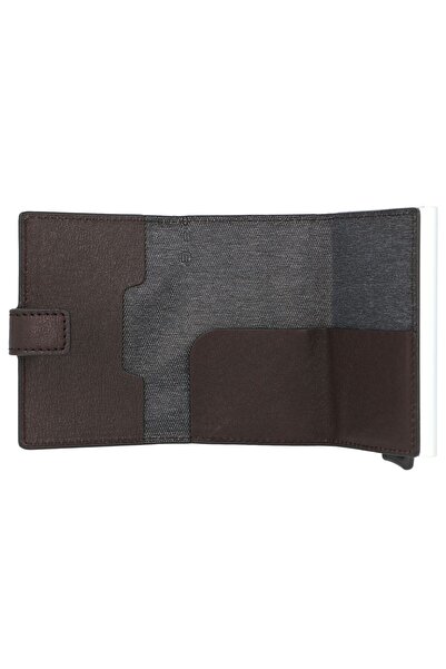 PIQUADRO Black Square, Leather Card Holder, Square Sliding System, PP5649B3R-TM, Brown, For Men