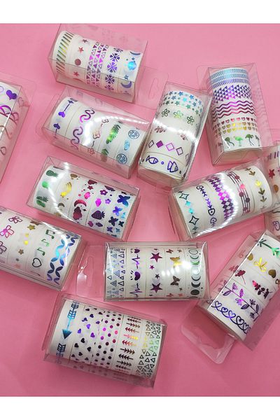 Limmy Colorful Gilded Vintage Washi Tape Tape Adhesive Masking Paper Pack of 5 - Star