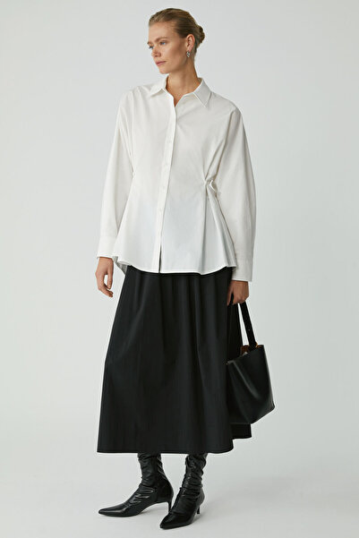 ETHIQUET Modest Erına Γυναικείο άνετο μακρυμάνικο πουκάμισο με κουμπιά και ρυθμιζόμενη μέση