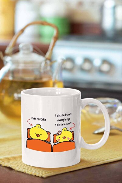 Piktorya Chick 5 Min Massage Me Printed White Mug