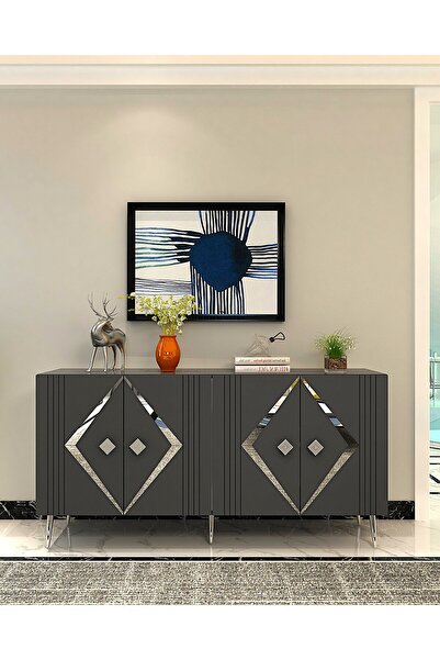 cantek dizayn Dominoct (KB150) Lazer Desenli Konsol Antrasit-gümüş