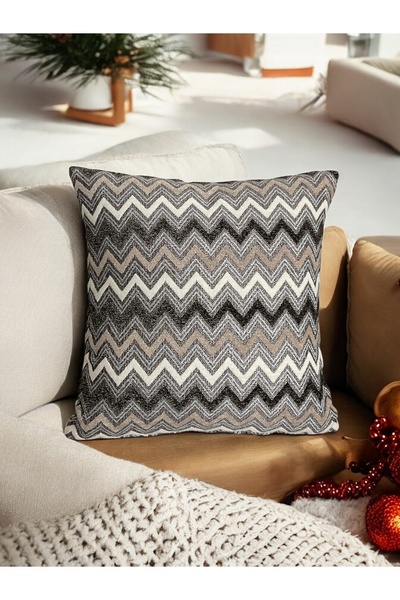 time collection Husă de pernă cu model crem și maro