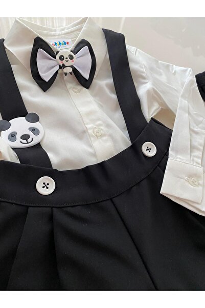 tubibebe Set of 4 Panda Concept Shorts Salopet + Shirt + Bow Tie + Socks