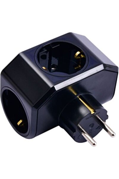 VİKO 3 Lü Siyah Topraklı Grup Priz Yonca Plus Viko