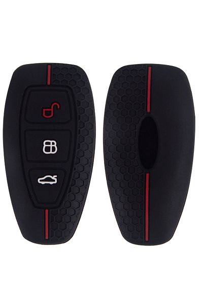 Choice Black Red-line Silicone Car Key Case For Ford Puma Grand C Max Focus Mondeo Kuga Fiesta Ecosport Tra