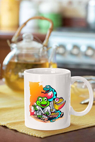 Piktorya كوب مطبوع عليه الحرباء والضفدع والثعبان