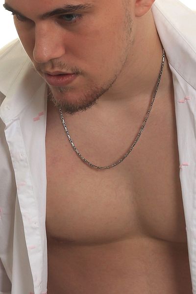 LABALABA Men's Geometric Form Thin Chain Steel Necklace