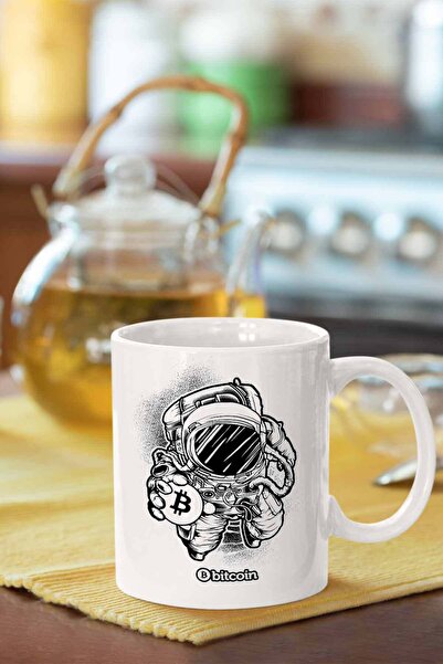 Piktorya كوب مطبوع عليه رائد الفضاء بيتكوين