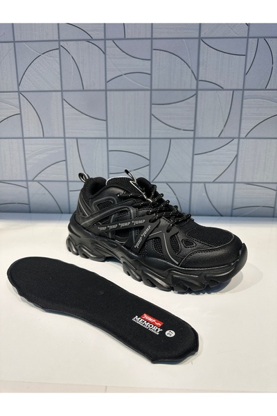 Jump 30852 Unisex Siyah Yazı Detay Ortopedik Memory Foam Hafızalı Konforlu Günlük Sneaker  Spor Ayakkabı