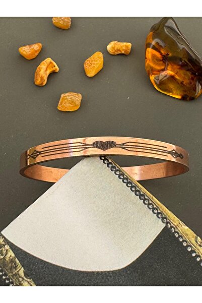 Kotryna سوار من النحاس النقي بطابع قلبي - جميع الطرق