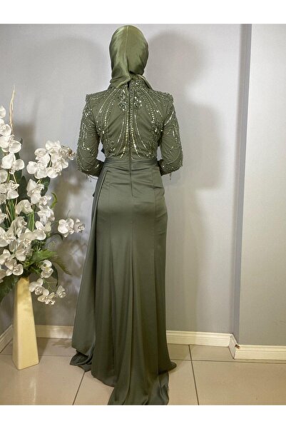 Katre Kenzel Embroidered Long Sleeve Hijab Evening Dress