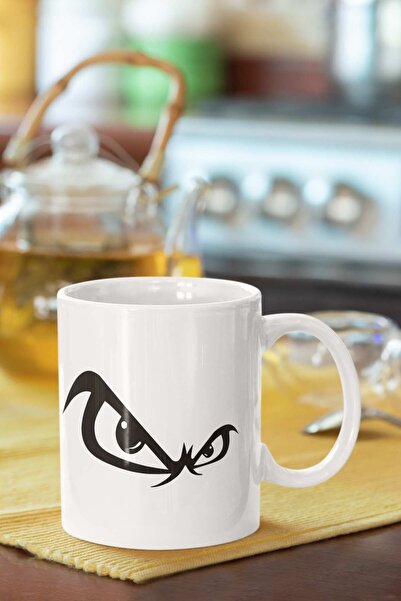 Piktorya هدية عصرية على شكل كوب أبيض مطبوع عليه عين الغضب