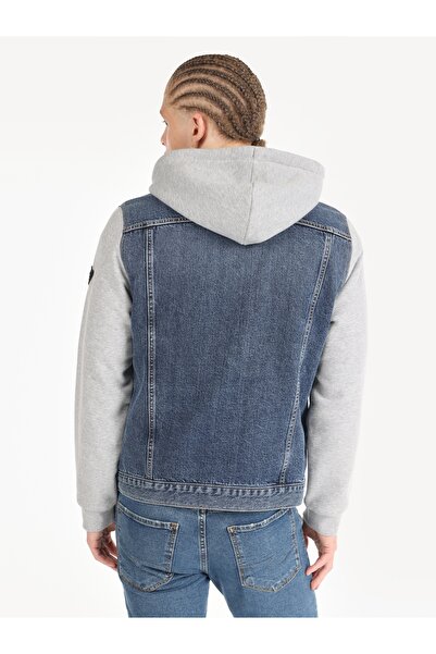 Colin's Синя джинсова куртка з капюшоном для чоловіків