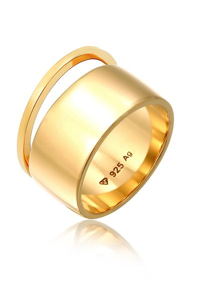 ELLI Ring Ladies Set Stacking Wide Narrow Trend Minimal In 925 Sterling Silver