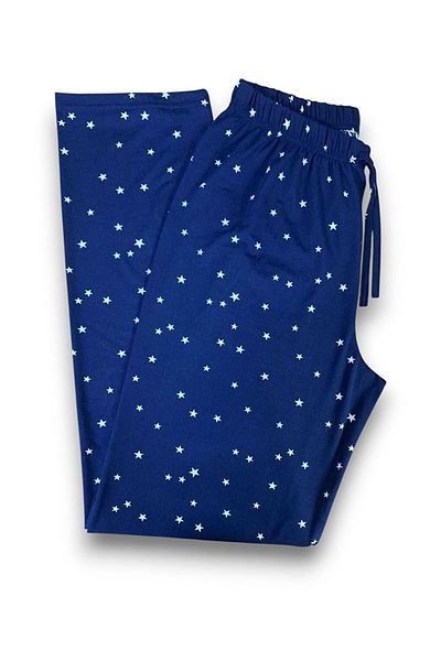 FORMO Pantaloni de pijama din țesătură Milan de înaltă calitate, elastici, cu stea bleumarin pentru femei