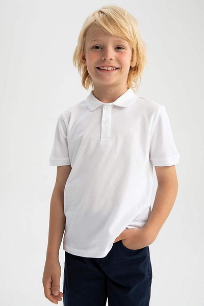 DeFacto K1689a6 Tricou polo cu mânecă scurtă din piqué SS pentru băiat