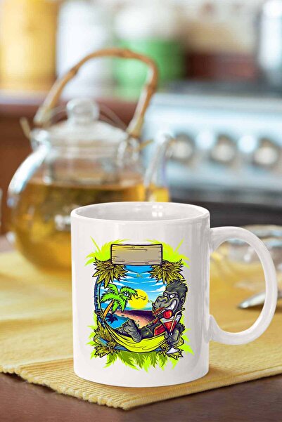 Piktorya كوب مطبوع عليه غوريلا على الإجازة