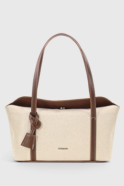 Housebags Cream Colored Bowling Shoulder Bag with Flap - 270