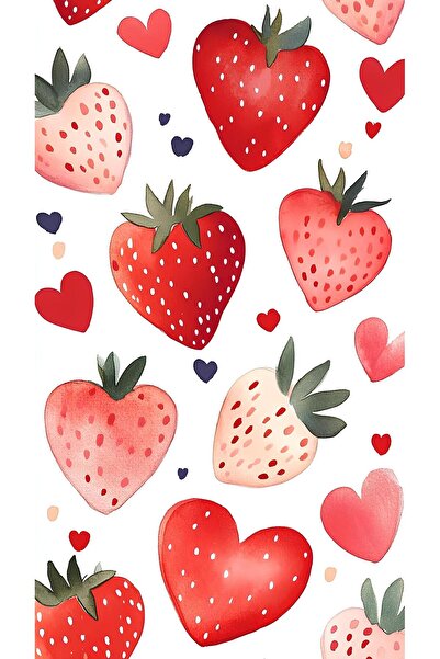 Rana İkra Art Çilek Temalı Hediye Paketi Kağıdı (10 Adet) (32,9*50 cm)