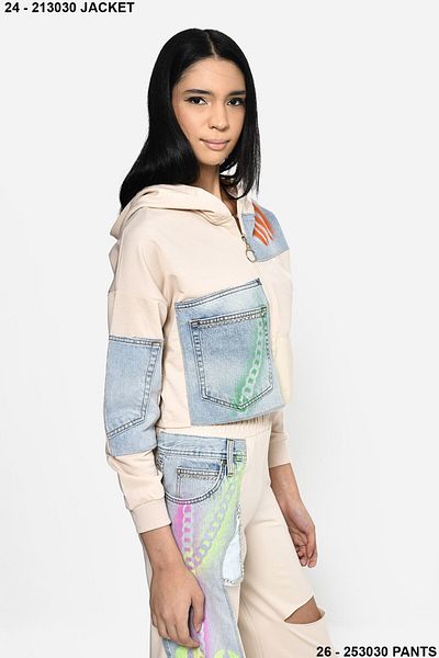 DQMANE Jeans Detailed Stone Design Set