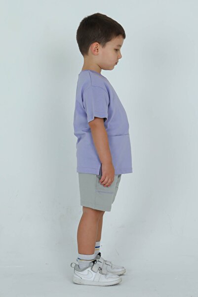 Black One Unisex T-Shirt Pocket Writing Print Adjustable Rubber Waist Shorts Bottom Top Suit