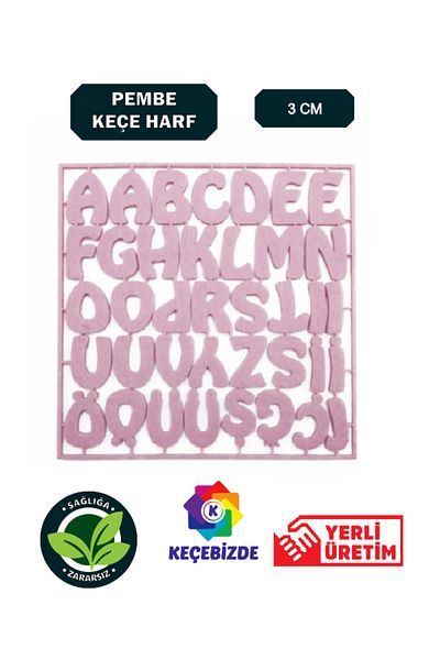 KeçeBizde 3 cm Wide Pink Lice Letter