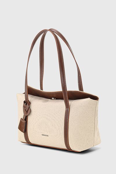 Housebags Cream Colored Bowling Shoulder Bag with Flap - 270
