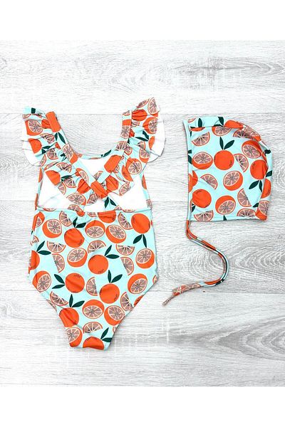 My Kids Wear Back Cross Ruffle Detailed Boned Girl's Swimsuit