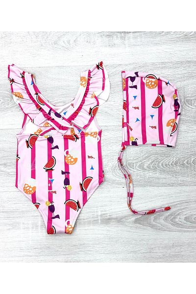 My Kids Wear Μπούστο κοριτσίστικο μαγιό με λεπτομέρεια σταυρωτού βολάν στην πλάτη