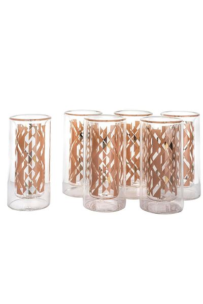 Mikasa Moor Gold Patterned 6-Piece Glass Liquor Cup 70ml