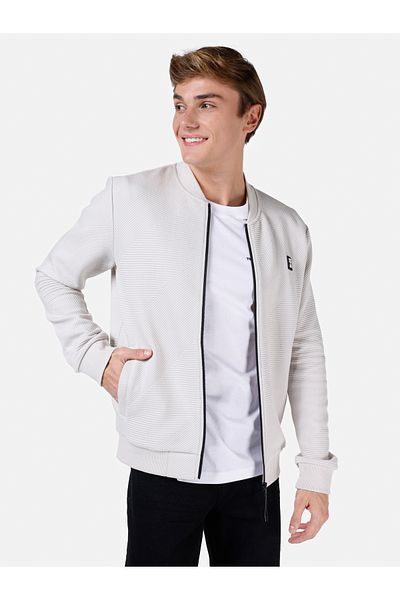 Colin's Stone Colored Slim Fit Printed Men's Jacket - Pocket Cl 1066812