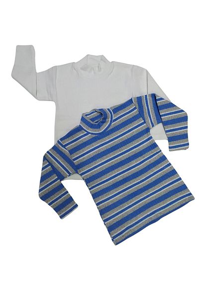 Melek Bebeğim Unisex Iarna Albastru Alb Full Lycra Fisherman Badi 2 Bucăți 1 7 Ani