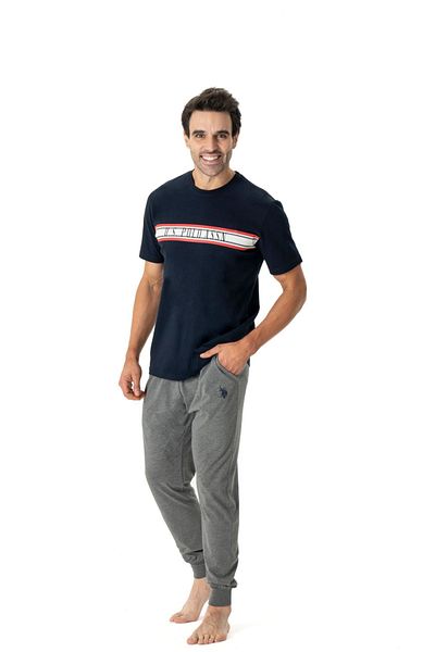 U.S. Polo Assn. Ανδρικό σετ πιτζάμα με κοντό μανίκι US Polo Assn18788-Μπλε ναυτικό