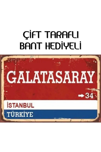 Organik Yolda Gs Şehir Tabelası Görünümlü Poster, Tüm Zeminlere Yapışır, Kali...