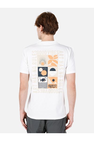 Colin's Tricou alb pentru bărbați - mâneci