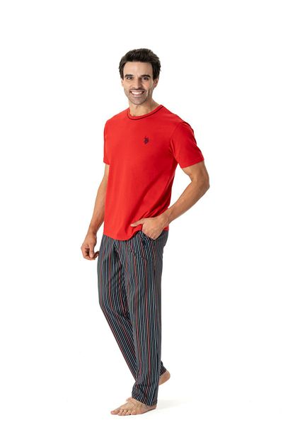 U.S. Polo Assn. Ανδρικό Σετ Πιτζάμα με κοντό μανίκι US Polo Assn18800-Κόκκινο