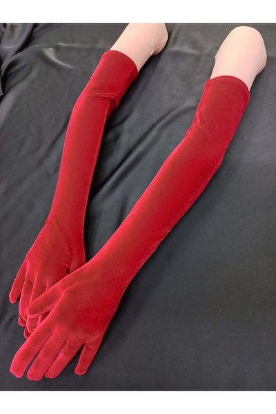 es moda shop Elisabeth velvet opera gloves red